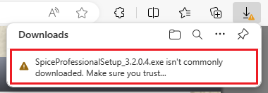 Spice Professional Warning Icon