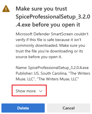 Spice Professional Warning Icon